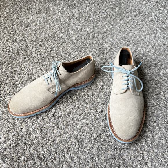 WALK-OVER Men’s Ivory Cream Oxford Suede Leather Shoes Size US 8.5 M VTG main image 4